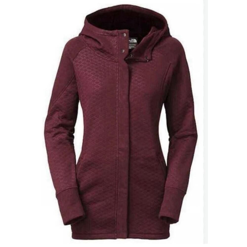 The North Face Recover Up Quilted Jacket Womens M Maroon Hooded All-Season Coat